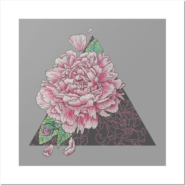 Pink Peony Floral Study, Illustrative Design Wall Art by bblane